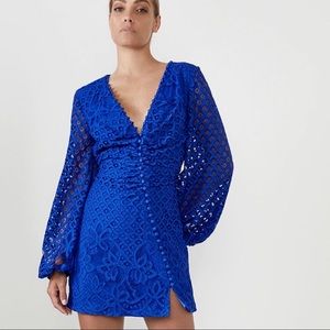 LILY LACE DRESS IN COBALT